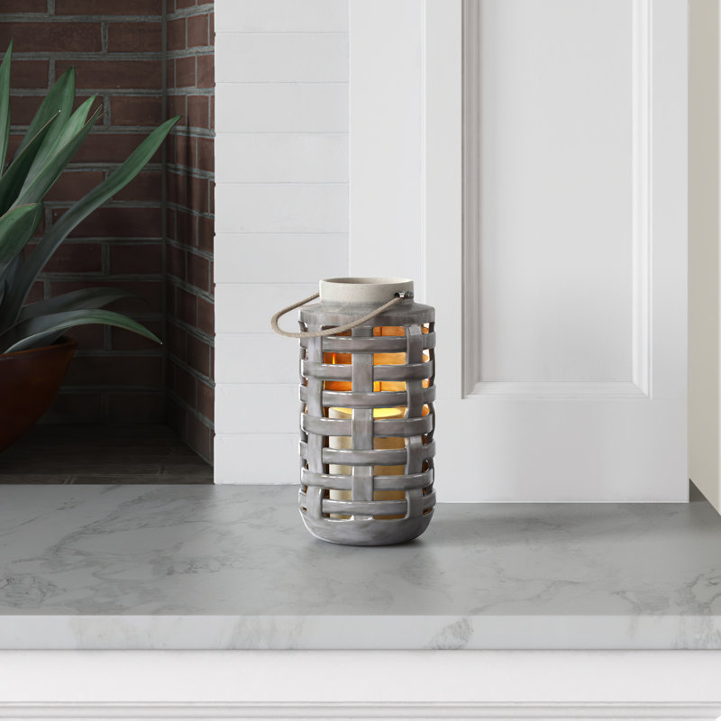 Lattice Weave Ceramic Lantern & Reviews Joss & Main